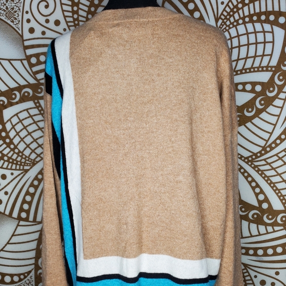 Charter Club Women's Border-Trim Cashmere Sweater Brown Size Large - Picture 4 of 8
